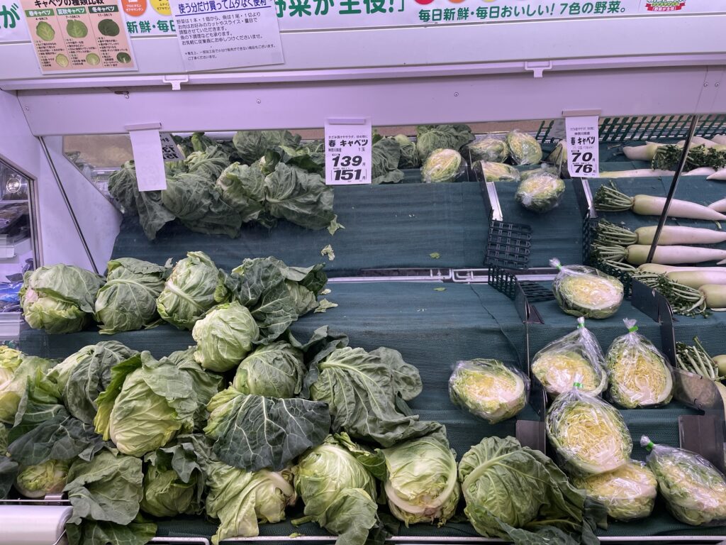 たくさん並べられたキャベツ